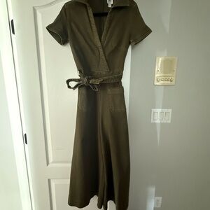 Olive Green Belted Jumpsuit